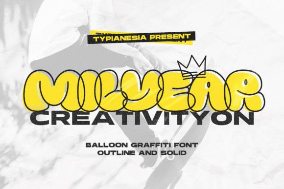 Milyear Solid: Urban Balloon Graffiti for Bold Branding